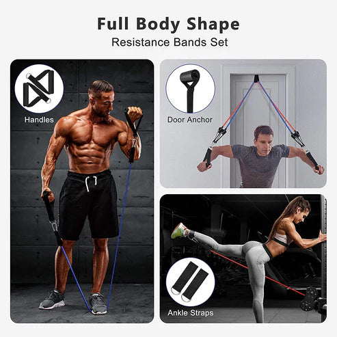 11 PCS Premium Resistance Bands Set β Build Strength & Tone Muscles